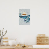 Schip tegen de golven poster (Keuken)
