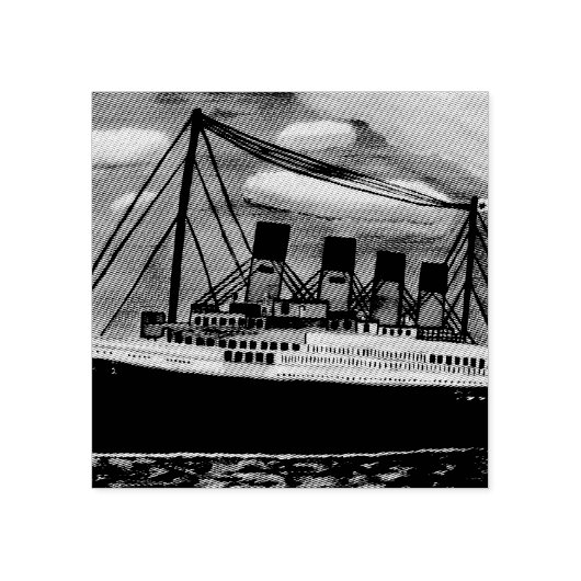 Schip Titanic Wood Art Stamp Rubberstempel (Afrduk)