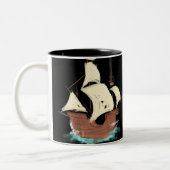 schip tweekleurige koffiemok (Links)