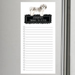 Schip tzu Dog Shopping List Magnetic Notepad Magnetisch Notitieblok<br><div class="desc">Schattige dingen om Shih Tzu te halen met een zwart karton lijst gepersonaliseerd met jouw naam.</div>