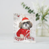 Schip Tzu Santa Paws-cadeaus Feestdagenkaart (Staand voorkant)