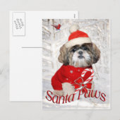 Schip Tzu Santa Paws-cadeaus Feestdagenkaart (Voorkant / Achterkant)