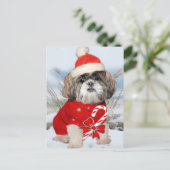 Schip Tzu Santa Paws-cadeaus Feestdagenkaart (Staand voorkant)