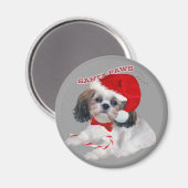 Schip Tzu Santa Paws-cadeaus Magneet (Voorkant / Achterkant)