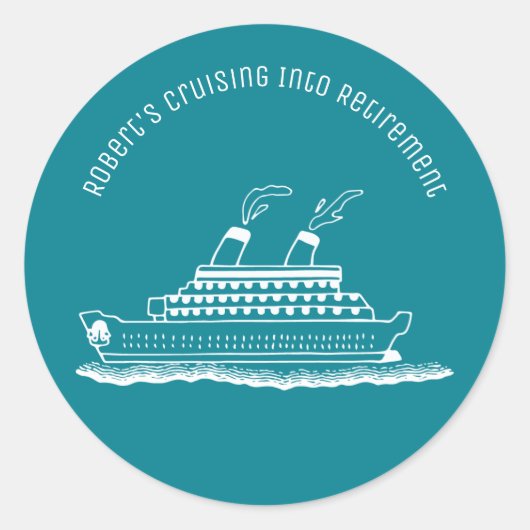 Schip Vaart Met Pensioen Ronde Sticker (Voorkant)