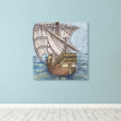 Schip van Columbus'Time' Canvas Afdruk (Insitu (Houten vloer))