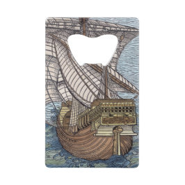 Schip van Columbus'Time' Creditkaart Flessenopener