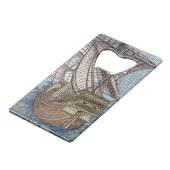 Schip van Columbus'Time' Creditkaart Flessenopener (Voorkant Gekanteld)