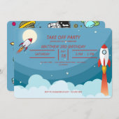 Schip van de blauwe rode ruimte van de Koel: "Birt Kaart (Voorkant / Achterkant)