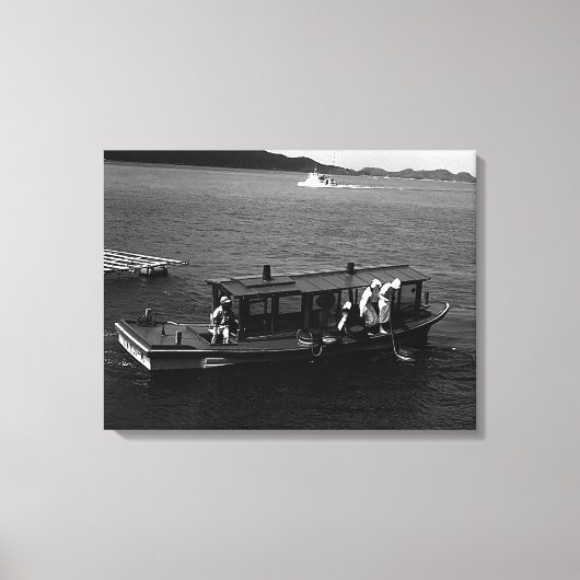  schip van de Japanse Mie Mikimoto Pearl met duikb Canvas Afdruk (Voorkant)
