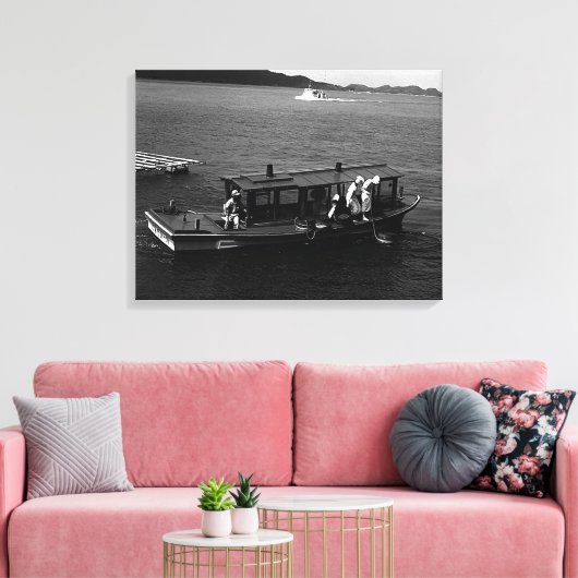 schip van de Japanse Mie Mikimoto Pearl met duikb Canvas Afdruk (Insitu (Woonkamer))
