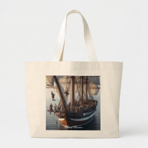 Schip van lezers grote tote bag