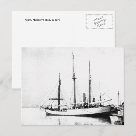 Schip van Nansen, in de haven Briefkaart (Voorkant / Achterkant)
