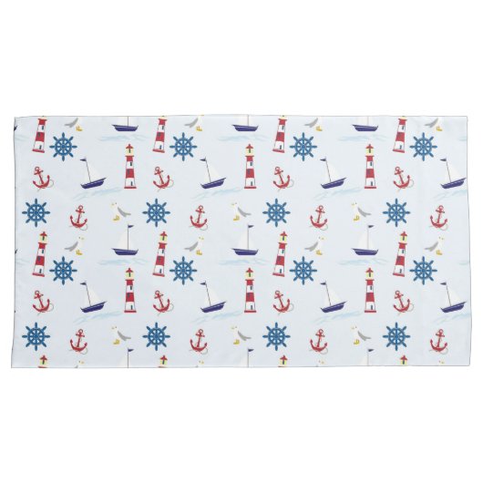 Schip van Nautical Anchor Boat Lighthouse Zee Kussensloop (Voorkant-Rechts)