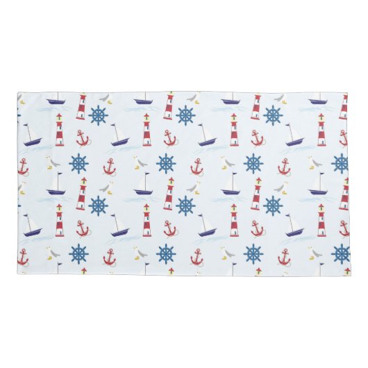 Schip van Nautical Anchor Boat Lighthouse Zee Kussensloop (Achterkant-Links)