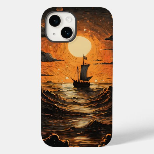 Schip varen in de nacht Case-Mate iPhone case (Achterkant)