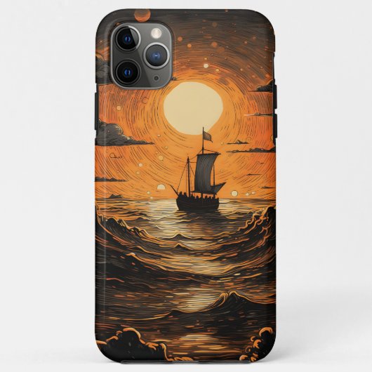 Schip varen in de nacht Case-Mate iPhone case (Achterkant)