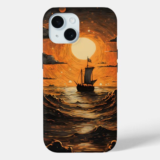 Schip varen in de nacht Case-Mate iPhone case (Achterkant)