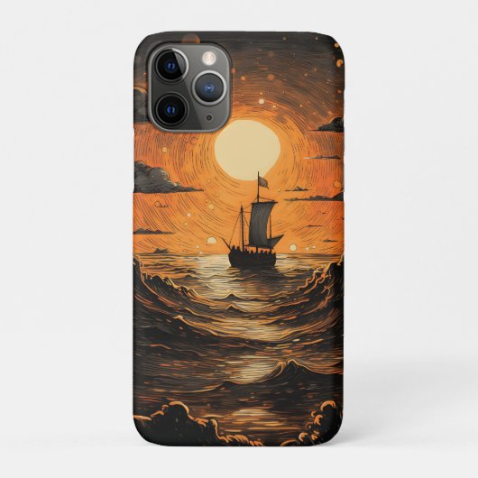 Schip varen in de nacht Case-Mate iPhone case (Achterkant)