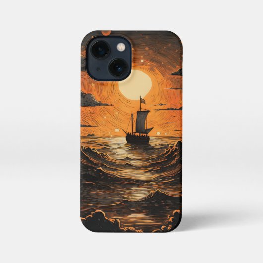 Schip varen in de nacht iPhone hoesje (Achterkant)