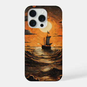 Schip varen in de nacht iPhone 15 pro case