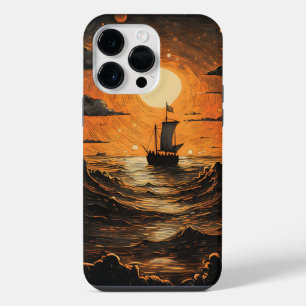 Schip varen in de nacht iPhone 14 pro max hoesje
