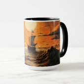 Schip varen in de nacht mok (Voorkant rechts)