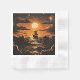 Schip varen in de nacht servet