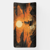Schip varen in de nacht spandoek (Verticaal)