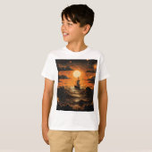 Schip varen in de nacht t-shirt (Voorkant volledig)