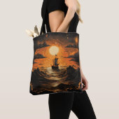 Schip varen in de nacht tote bag (Dichtbij)