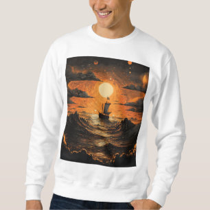 Schip varen in de nacht trui