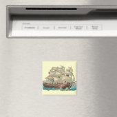 schip varen over de Blue Zee Magnet (Insitu (Vaatwasser))