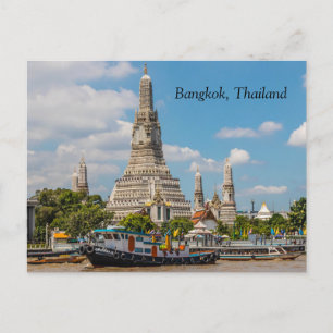 Schip varen pas Wat Arun Feestdagenkaart