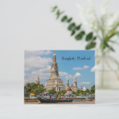 Schip varen pas Wat Arun Feestdagenkaart (Staand voorkant)