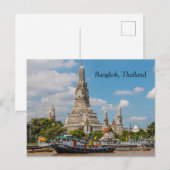 Schip varen pas Wat Arun Feestdagenkaart (Voorkant / Achterkant)