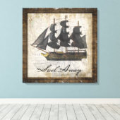  schip varen weg canvas afdruk (Insitu (Houten vloer))