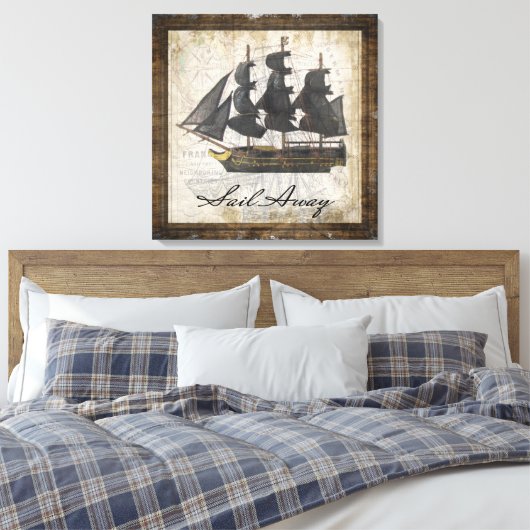 schip varen weg canvas afdruk (Insitu (Slaapkamer))
