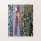 Schip verlaat de baai in Duluth Minnesota Legpuzzel (Verticaal)