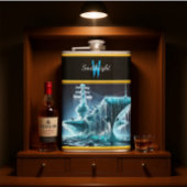 Schip verstrengeld in ijs te midden van een nachte heupfles