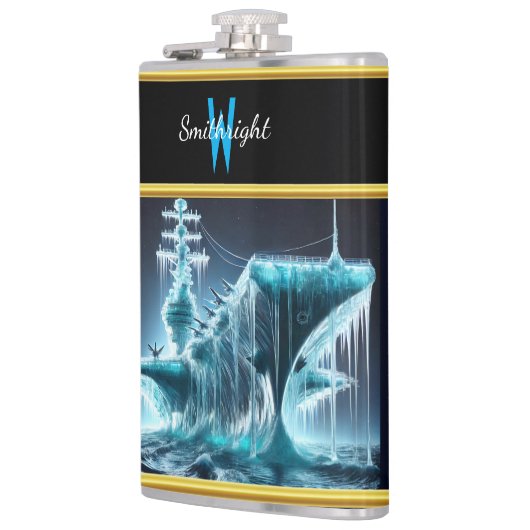 Schip verstrengeld in ijs te midden van een nachte heupfles (Links)