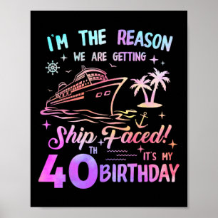 Schip Vierde 40e Verjaardags Cruise 40 Jaar Oude R Poster