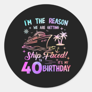 Schip Vierde 40e Verjaardags Cruise 40 Jaar Oude V Ronde Sticker