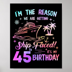 Schip Vierde 45e Verjaardags Cruise 45 Jaar Oude V Poster