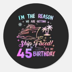 Schip Vierde 45e Verjaardags Cruise 45 Jaar Oude V Ronde Sticker