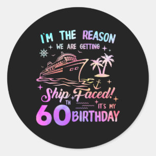Schip Vierde 60e Verjaardag Cruise 60 Jaar Oude Va Ronde Sticker