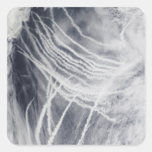 Schip volgt de noordelijke Stille Oceaan Vierkante Sticker