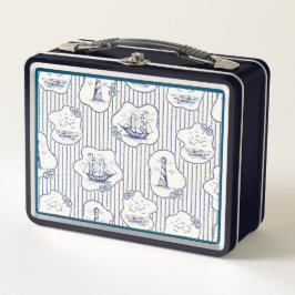 Schip voor marinethema Blauwe vuurtoren