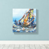 Schip Wall Decor Schilderij Canvas Afdruk (Insitu (Houten vloer))