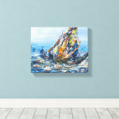Schip Wall Decor Schilderij Canvas Afdruk (Insitu (Houten vloer))